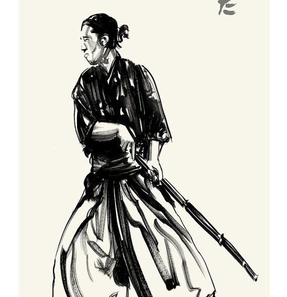 Ο Kyuzo από τους Επτά Σαμουράι 
του Akira Kurosawa 
σε σκίτσο του Greg Ruth